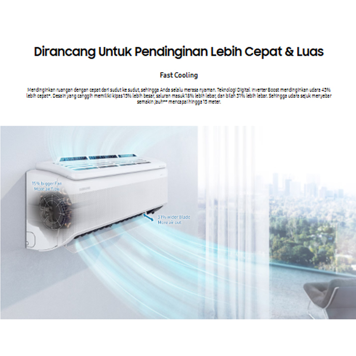 Samsung AC Inverter WindFree Ultra with Air Purification PM1.0 Filter 1 1/2 PK - AR12CYKAAWKNSE